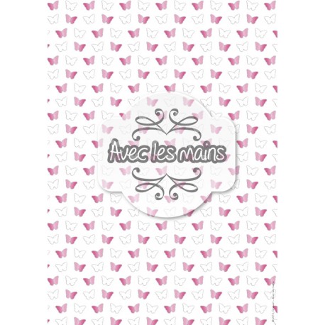 Papillons - rose - mini pack - stamp