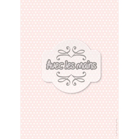 Points blancs 2 tailles sur fond rose - stamp