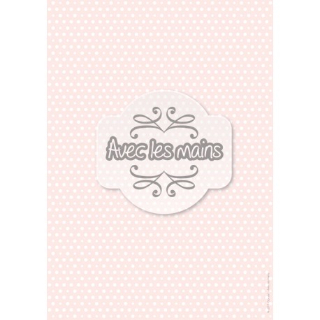 Points blancs 2 tailles sur fond rose - stamp