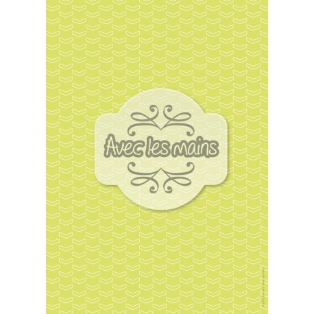 Chevrons Blancs sur fond vert anis - stamp