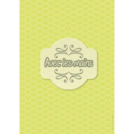 Chevrons Blancs sur fond vert anis - stamp