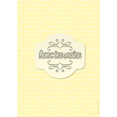 texte blanc sur fond jaune clair rayé - stamp