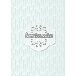 Gouttes Blanches sur fond bleu vert clair - stamp