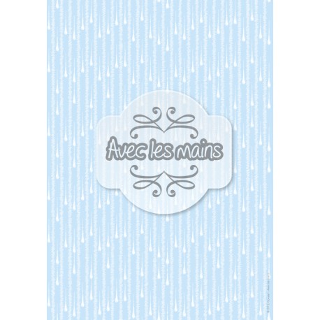 Gouttes Blanches sur fond bleu clair - stamp