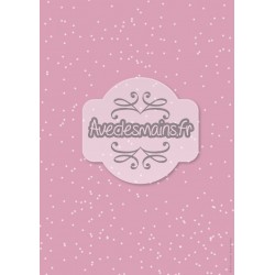 Flocons sur fond rose - stamp