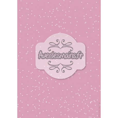 Flocons sur fond rose - stamp