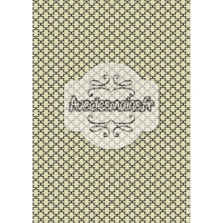 Motif façon fer forgé noir - sur fond kaki - stamp