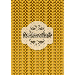 Motif façon fer forgé noir - sur fond orange