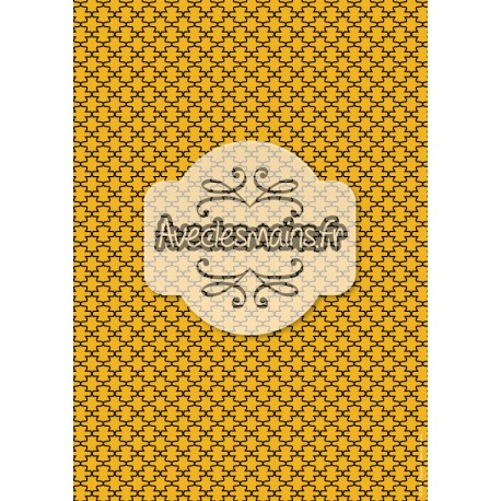 Motif façon fer forgé noir - sur fond orange - stamp