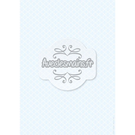 Motif façon fer forgé blanc - sur fond bleu - stamp