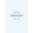 Motif façon fer forgé blanc - sur fond bleu