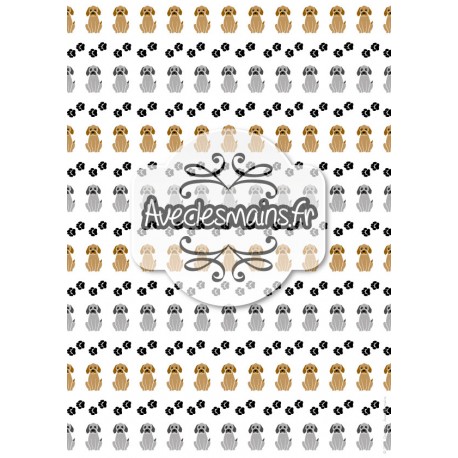 Petits chiens assis - stamp