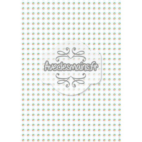 Octogones bleus et triangles multicolores - stamp