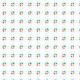 Octogones bleus et triangles multicolores - zoom