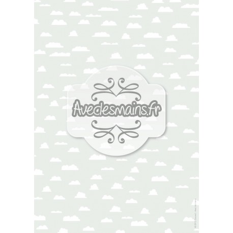 Petits nuages sur ciel bleu-gris - stamp