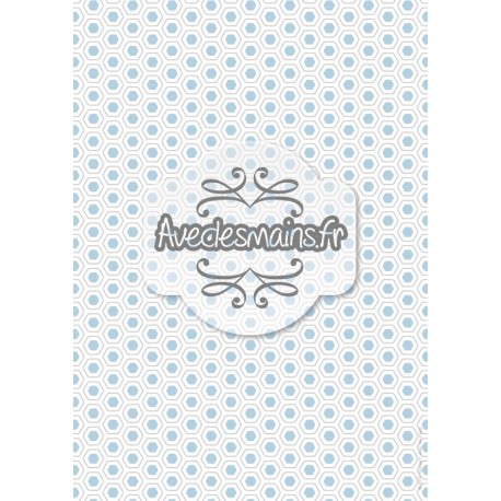 Hexagones arrondis gis et bleus - stamp
