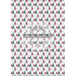 pieds de poule rose et bleu foncé