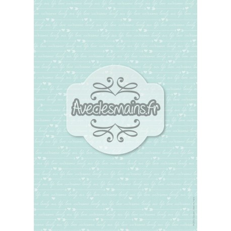 Texte blanc sur fond bleu-vert - minipack - stamp