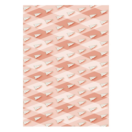 Avions en papier sur losanges rouges