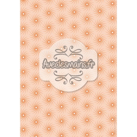 Spirales en soleils saumon - stamp