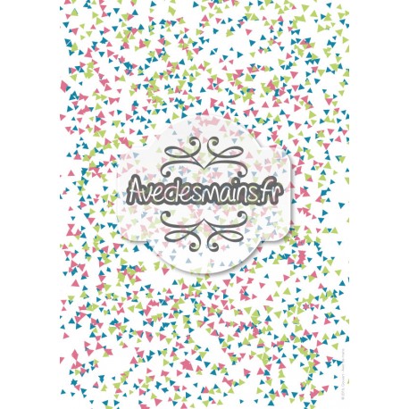 Triangle éparpillés façon confettis - rose-bleu-vert - stamp