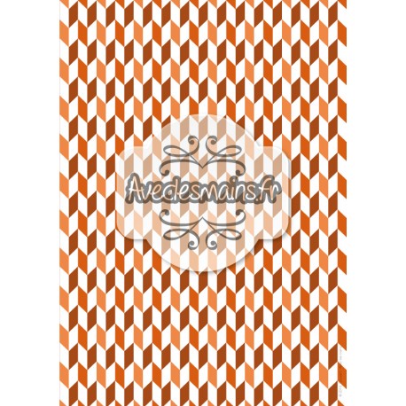 Cubisme automnale orange-marron - stamp