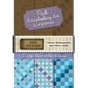 Pack papiers scrap - Cercles et carrés bleus