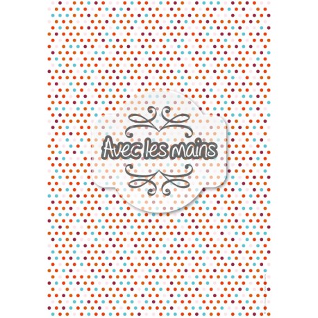 Points 5 couleurs sur fond blanc - stamp