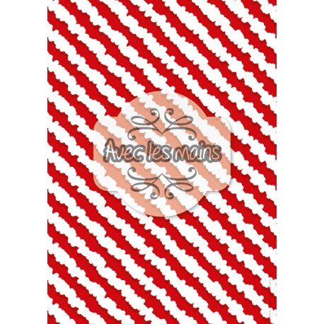 Diagonale en nuage sur ciel rouge - stamp