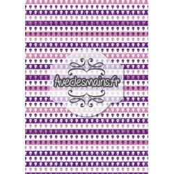 Petites têtes de mort violet et mauve - stamp