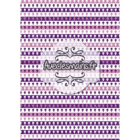 Petites têtes de mort violet et mauve - stamp