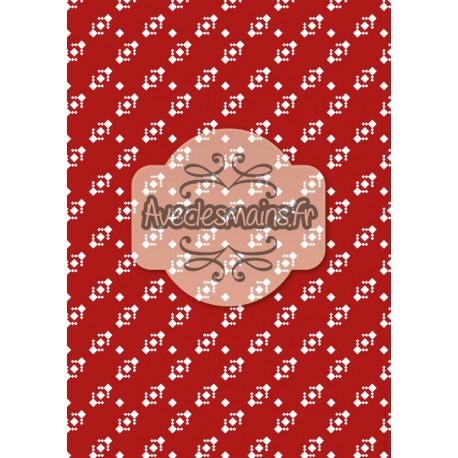 Diagonale de noël sur fond rouge - stamp