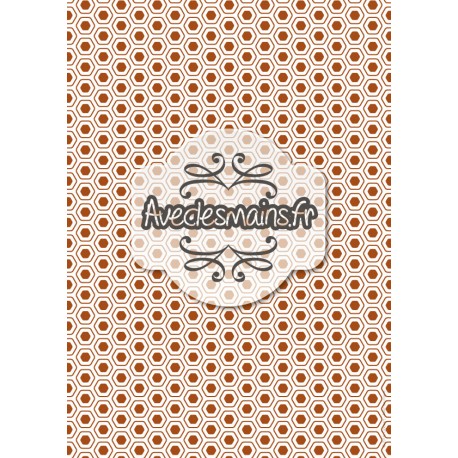 Hexagones arrondis marron - stamp
