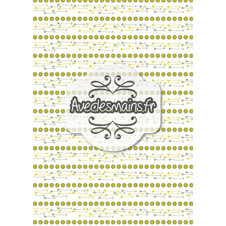 Cercles, étoiles et flèches jaune et vert - stamp