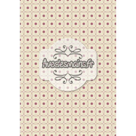Fleurs encerclées - vieux roses - stamp