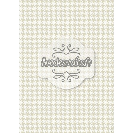 Pieds de poule déformé gris-beige - stamp