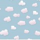 petits nuages roses sur fond bleu - zoom