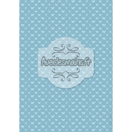 Cœurs en escadrille - bleu - stamp