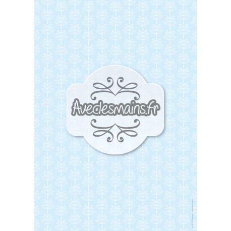 Feuilles en épis - fond bleu pale - stamp
