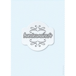 petites feuilles Blanches sur fond bleu clair - stamp