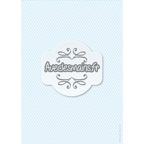 petites feuilles Blanches sur fond bleu clair - stamp