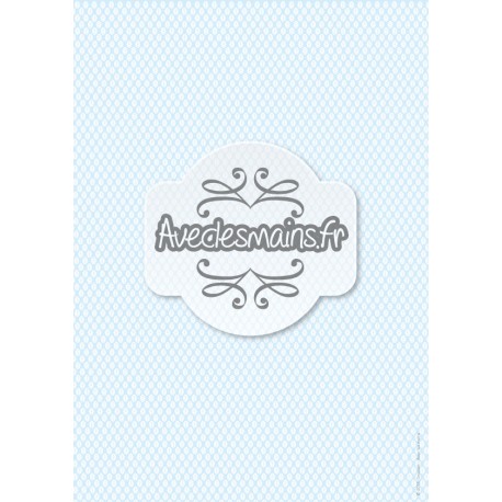 petites feuilles Blanches sur fond bleu clair - stamp