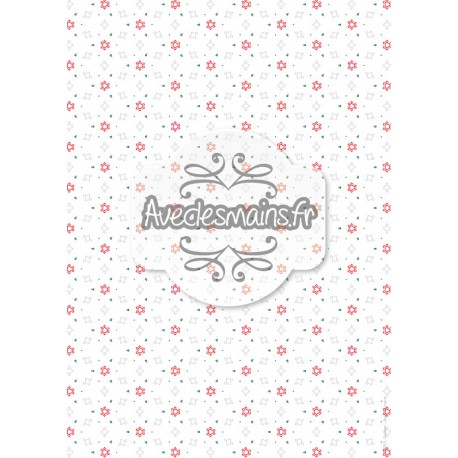 Flocons rouge - galçons gris  - stamp