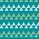 Alignement de triangles troués sur fond bleu - zoom