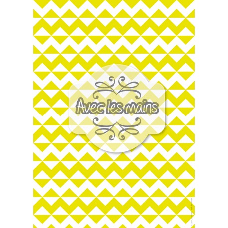 Zig-zag et triangles jaunes et blancs - stamp