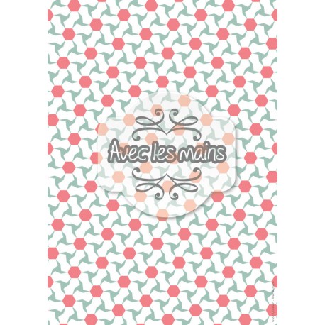 hexagones rose et pentagones blancs - stamp