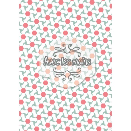 hexagones rose et pentagones blancs - stamp