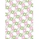 Fleurs pentagonales roses grises et vertes - petit