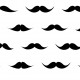 Moustaches noires sur fond blanc - zoom
