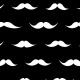 Moustaches blanches sur fond noir - zoom